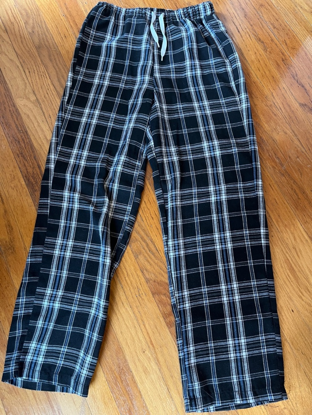 SHEIN Black & White Plaid Kids Lounge Pants